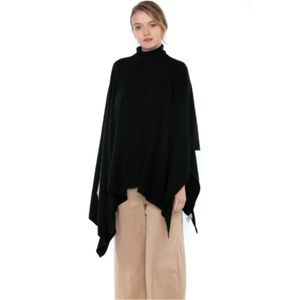 NEW with tags J Cashmere 100% Cashmere Cowl-Neck Asymmetric Poncho Sweater M